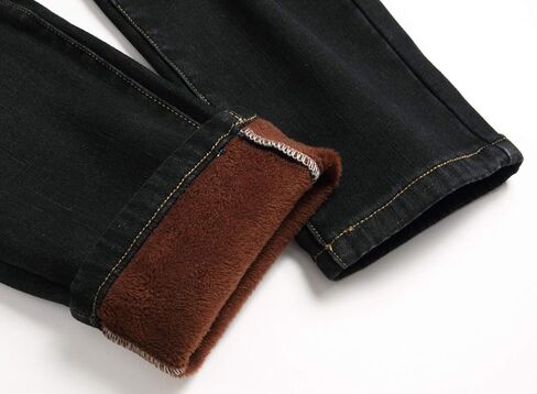 FREDD MARSHALL Men's Fleece Lined Skinny Winter Slim Fit Thicken Warm Stretch Jeans in Saudi Arabia