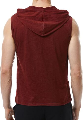 Wowcarbazole الرجال مقنعين تانك القمم تجريب أكمام هوديس سترة الهبي عادية الصيف الشاطئ قطع القمصان in Kuwait