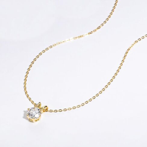 1 CT D Color Moissanite Pendant Necklace For Women D Color VVS1 Round Cut Four-Claw Lab Diamond 18K Gold Plated Silver Necklace With Certificate in Saudi Arabia