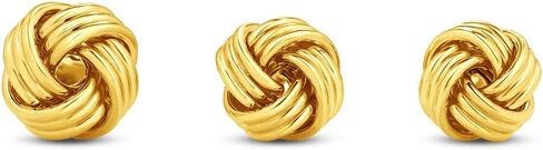Solid 14k Yellow Gold Twisted Love Knot Stud Earrings - 9mm to 11mm in Saudi Arabia