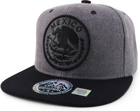 Trendy Apparel Shop Cities of Mexico Circular Logo Embroidered Flatbill Snapback Baseball Cap in Saudi Arabia