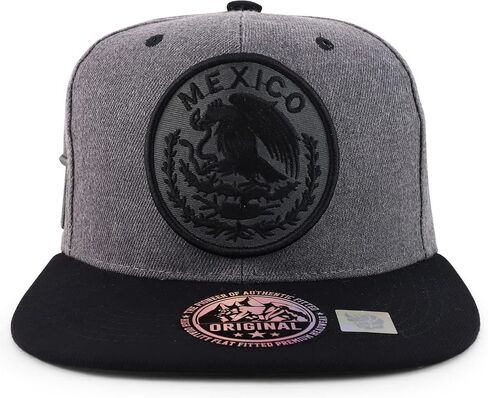 Trendy Apparel Shop Cities of Mexico Circular Logo Embroidered Flatbill Snapback Baseball Cap in Saudi Arabia