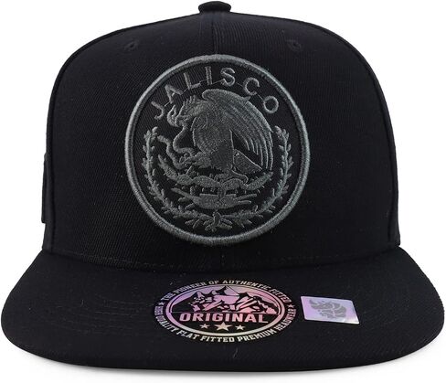 Trendy Apparel Shop Cities of Mexico Circular Logo Embroidered Flatbill Snapback Baseball Cap in Saudi Arabia