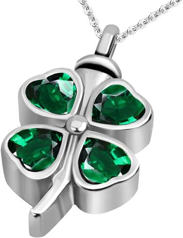 JMQJewelry Lucky Clover Cremation Urn Necklace for Ashes Memorial Keepsake Pendant Women Girl Men Jewelry Family Friend Mom Dog Cat in Kuwait