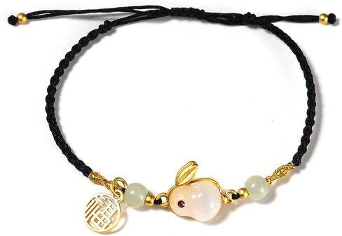 2023 السنة الجديدة زودياك أرنب محظوظ مضفر حبلا أساور الصينية زودياك الحيوان سحر تقليد اليشم يوتو قابل للتعديل ربط حبل أساور آفاق جيدة نعمة علامة للنساء الفتيات المجوهرات هدية in Kuwait