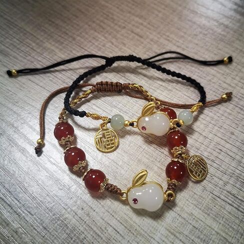 2023 السنة الجديدة زودياك أرنب محظوظ مضفر حبلا أساور الصينية زودياك الحيوان سحر تقليد اليشم يوتو قابل للتعديل ربط حبل أساور آفاق جيدة نعمة علامة للنساء الفتيات المجوهرات هدية in Kuwait