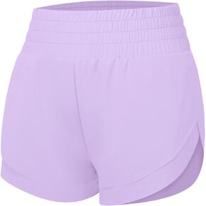 EXARUS Girls Athletic Running Shorts Dolphin Side Slit Flowy with Pockets High Waisted Short Workout Sports for Kids
