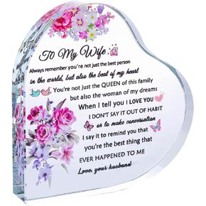 YWHL Daughter Gifts from Mom Dad Heart Shape Glass Keepsake Birthday Gifts for Daughter Adult to My Daughter Graduation Present Unique Gifts for Daughters on Christmas Wedding Valentine Mothers Day