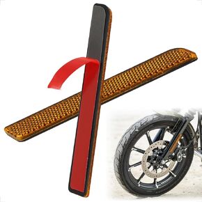 evermotor Stick-On Red Reflector for The Front Lower Legs of Harley, 5.66 inch Night Visibility Safety Reflectorsfor Harley Davidson Bag (2 Pieces)