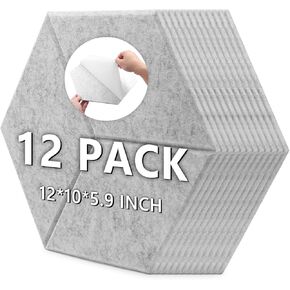 لوحات صوتية 12 قطعة، لوحات حائط عازلة للصوت مقاس 12 × 10 × 0.4 بوصة، ألواح تخميد الصوت عالية الكثافة، ألواح إسفنجية مقاومة للصوت سريعة الاسترداد، ديكور عازل للصوت، تصميم حديث ذاتي اللصق in Kuwait