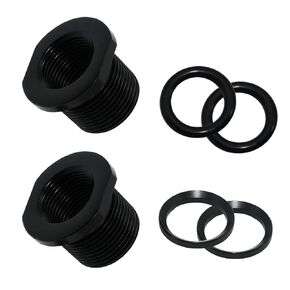 2 Pcs Thread Adapters and Metal Washers, Replacement Kit, 1/2 * 28, 5/8 * 24, Black