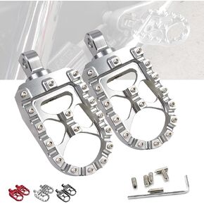StarknightMT CNC Wide Fat Footpegs 360° Roating MX Foot Pegs Chopper Bobber Style Compatible with Dyna Fatboy Sportster Iron 883 (Black)