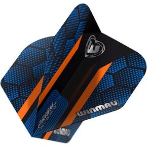 Winmau Prism Alpha Blue & Orange Hexagon Extra Thick Dart Flights - 1 Set per Pack (3 Flights in Total)