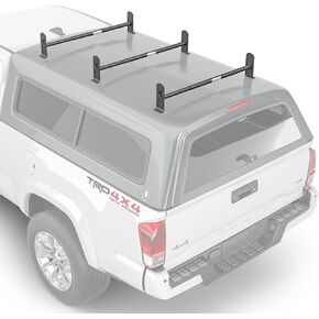 AA-Racks Model DX36 Universal Pickup Truck Cap & Topper 3 Bar Ladder Roof Van Rack System Adjustable Steel Cross Bars - Sandy Black