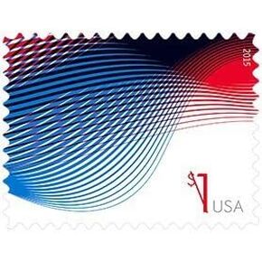 Patriotic Wave Billowing Flags (Sheet of 10) $1 2015 Scott #4953