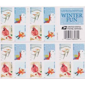 Forever Postage Stamps Winter Fun Booklet of 20