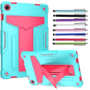 Case for Samsung Galaxy Tab A9+ Plus (SM-X210/X215/X216) - Hybrid Protective Case Cover with Kickstand for Galaxy Tab A9+ 11" Inch Tablet 2023 Released + 1 Stylus (Black/Black)