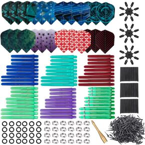 Deluxe Darts Tune up Kit Box | Flights, Sharpener, Shafts, O-Rings, Flight Savers, Accessories (10416-Essential)