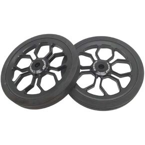 Large Easy Wheels for Brompton Folding Bike,easywheel diameter 80 mm (black)