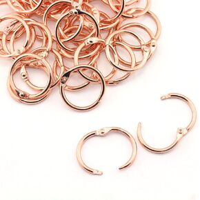 50pcs 1" Rose Gold Book Ring Metal Loose Leaf Book Binder Hinged Buckle Rings Scrapbook Sketchbook Craft Photo Album DIY Binding Ring 25.4mm