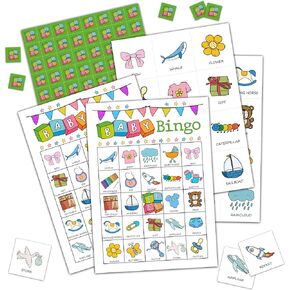 Baby Shower Bingo Cards, Baby Shower Games, Baby Shower Decorations, Bingo Game for Adults, Gender Reveal Party, Outdoor Indoor Games - 24 Game Cards (d01)
