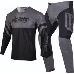 Motocross Jersey Pants Combo Mens Women Dirt Bike MX Gear Set Offroad with Zipper Pockets Racewear Adult