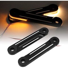 Black LED Flush Fork Turn Signals Brackets for Harley Touring Electra Glide Street Glide 1998-2023