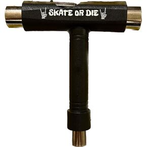 Skate or Die All-in-One Skate Premium Multi-Function Portable Skateboard T Tool Accessory with T-Type Allen Key and L-Type Phillips Head Wrench Screwdriver