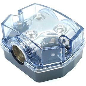 2 Way Distribution Block, 1/0 Gauge x 1 in 1/0 Gauge x 2 Out for Car Audio Amplifier Splitter 1pcs