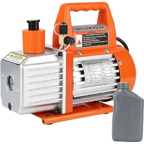 5CFM 1/2HP Single-Stage Rotary Vane Vacuum Pump Air Conditioner Refrigerant HVAC Tool with Oil Bottle for R12 R22 R134a R410a,for Resin Degassing, Refrigeration Maintenance, Vacuum Package etc in Kuwait