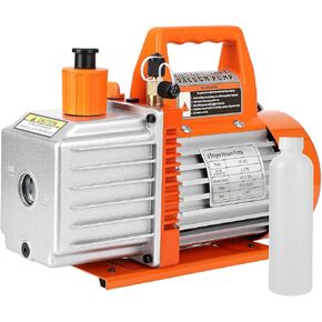 5CFM 1/2HP مضخة تفريغ دوارة دوارة مزدوجة المرحلة أداة HVAC للتبريد مع زجاجة زيت لـ R12 R22 R134a R410a، لتفريغ الغاز من الراتنج، وصيانة التبريد، وحزمة الفراغ وما إلى ذلك