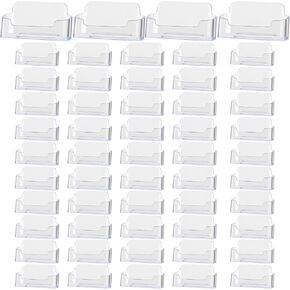 Thenshop 64 Pack Wall Mount Business Card Holder Hanging Business Card Holder Acrylic Card Holder Clear Postcard Holder Business Card Display Holder for Home Office