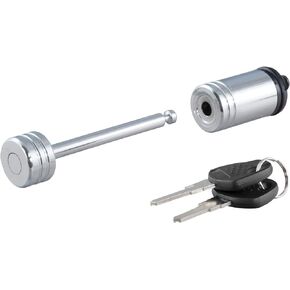 CURT 23522 Chrome Trailer Tongue Coupler Lock, 1/4-Inch Pin Diameter, Up to 2-1/2-Inch Span