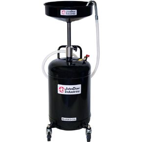 JohnDow Industries JDI-18DC 18 Gallon Air-Operated Self-Evacuating Portable Oil Drain, 16 inch Diameter Funnel, Adjustable Funnel Height of 36.5 in to 59 in. 6 Foot Nylon Reinforced Discharge Hose