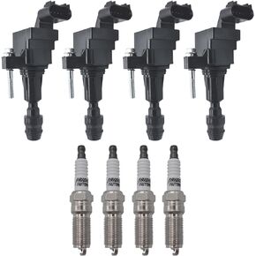 Ignition Coil Pack Iridium Spark Plug UF491 Set of 4 Compatible with Buick Chevrolet GMC Pontiac Saab Saturn Regal Cobalt Equinox Terrain HHR Malibu 2.0L 2.2L 2.4 L4