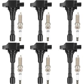 ECCPP ‎UF550 6 ignition coils with 6 iridium Spark Plugs for Nissan for Infiniti for Maxima Murano Pathfinder Quest Altima Q50 QX60 FX35 3.5L V6 UF550 C1670 22448-JA10C