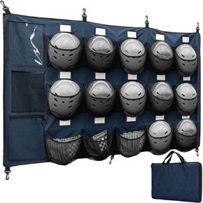 VISEMAN Hanging Helmet Bag for Baseball Softball Dugout Organizer for 15 Players Helmets Gloves Balls Organize Storage