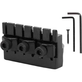Headless Guitar Locking Nut, Electric Guitar Locking Nut Zinc Alloy with 2 Wrench 2 Screw Black Performance Accessory