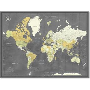 World Map Poster with Pins for Travel Tracking | Push Pin Travel Map Poster for travel tracking (32 x 24)