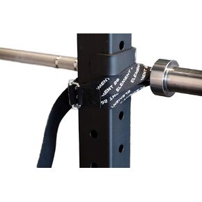 BarBelts Squat Rack Accessory (Sold as a Pair) - Lock The Barbell Into The Rack To Turn Squat Racks Into a Full Gymnastics Suite - Gymnastics Bar - Functional Fitness - Muscle Ups - Home Gym