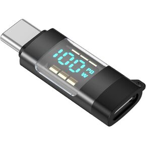 محول USB C، محول تمديد USB-C ذكر إلى أنثى بقدرة 100 واط، جهاز اختبار عداد الطاقة من النوع C مع شاشة رقمية لهاتف iPhone 15/Plus/Pro/Pro Max، iPad Pro/Air، MacBook، وأجهزة أخرى من النوع C in Kuwait