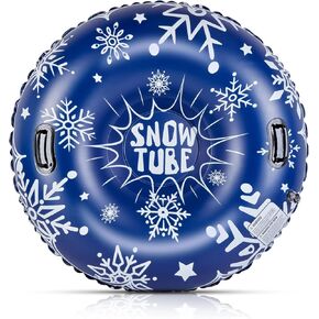 أنبوب ثلج كامولاند، أنابيب ثلج مقاس 47 بوصة للتزلج شديد التحمل، زلاجة ثلج قابلة للنفخ للأطفال والكبار، مزلقة قابلة للقطر مع مقابض ندفة الثلج، الرياضات الخارجية الشتوية، أزرق داكن in Kuwait