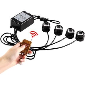 Teguangmei 4 in 1 Car Motorcycle LED Eagle Eye Emergency Strobe Warning Lights Car Truck Accessories DRL Wireless Remote Control Flash Lights 12V Amber