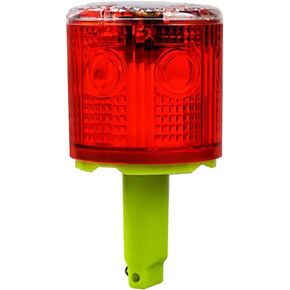 Aolyty Solar Strobe Warning Light 360 Degree Single Column Super Bright Waterproof IP48 for Construction Traffic Dock Marine Light Control Flashing (Blue)