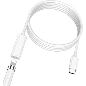 USB C to Pencil 1st Gen Adapter for iPad 10th Gen USB-C to Lightning Adapter for Apple Pencil 1 Gen Charging Adapter Cable 3.3ft Bluetooth Pairing Adapter for iPad 10 Apple Pen 1st Charging Connector