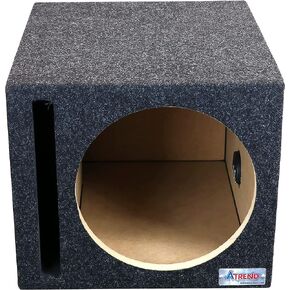 Atrend 12SQV 12" Single Vented Subwoofer/Speaker Enclosure Made in USA, Charcoal