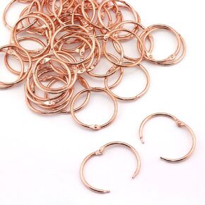 50pcs 1.5" Rose Gold Book Ring Metal Loose Leaf Book Binder Hinged Buckle Rings Scrapbook Sketchbook Craft Photo Album DIY Binding Ring 38mm