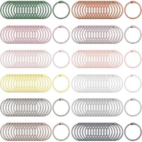 180 Pcs Binder Rings 1.2 Inch, Loose Leaf Rings 15 Morandi Colored, Metallic Book Rings, Loose Leaf Binder Rings, Key Rings, Clip Rings for Index Cards Document School Office Supplies