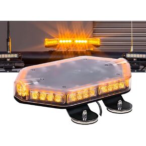 NanoFlare NFMB80 26" 12V 80W Amber LED Strobe Mini Light Bar [SAE Class 1] [Magnet/Permanent Mount] Yellow Rooftop Rotating Safety Flashing Emergency Warning Beacon Lightbar for Truck Vehicles