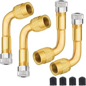 Valve Stem Extenders 6 Pack, 45 Degree 90 Degree 135 Degree Metal Schrader Tire Valve Extension,Compatible for Dually Wheels Passenger Cars,RV,Stroller,Bicycles,Motorcycles and Trailers